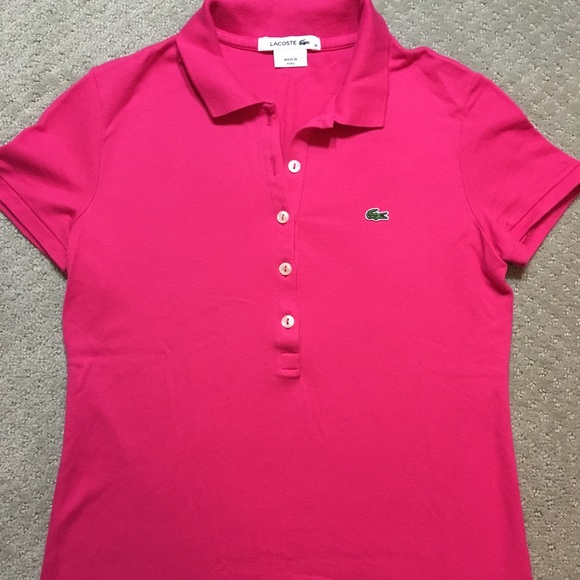 | Tops Hot Pink Lacoste Polo Shirt | Poshmark